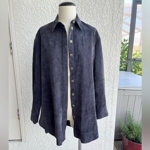 Zara Oversized Button Down Corduroy Shirt- Charcoal Gray- Women’s- sz Small